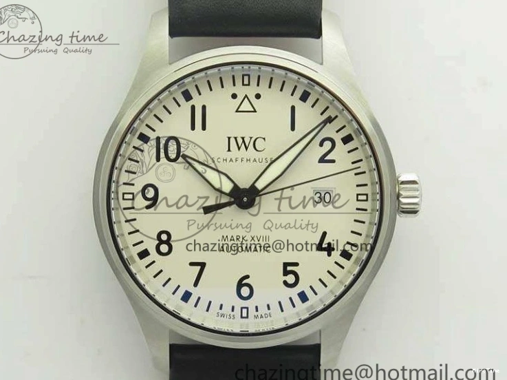 MIROTIME 0328 Efficient Mark XVIII Le Petit Prince IW327001 SS MKS 1:1 Best Edition White Dial On Leather Strap MIYOTA9015 V 7220